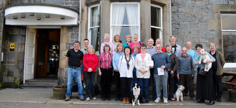 Group outside hotel